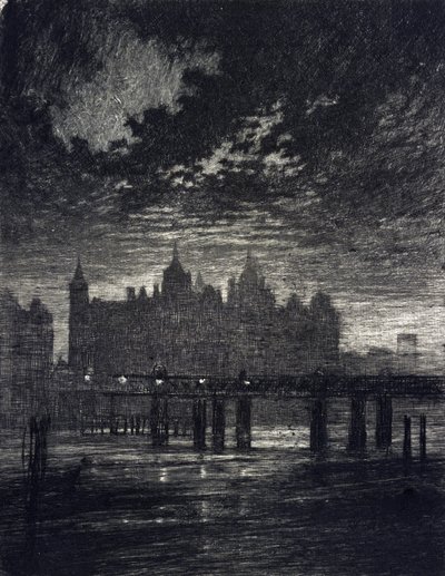Whitehall-domstolen i London. av Joseph Pennell