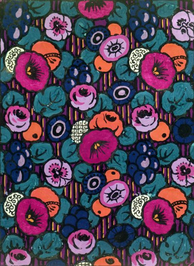 Design for et trykt tekstil av Joseph Percy Bilbie (1879-1949), ca. 1920 (kroppsfarge) av Joseph Percy Bilbie