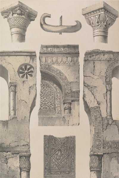 13. Detaljer, moskeen i Ibn Toûloûn, 1843. av Joseph Philibert Girault De Prangey
