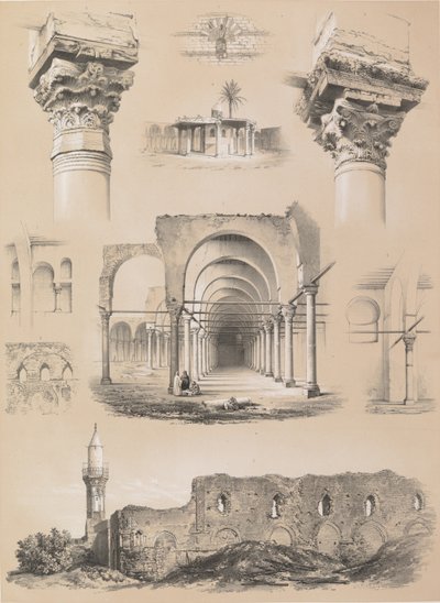 Detaljer, moskeen i Amrou, Kairo, 1843. av Joseph Philibert Girault De Prangey