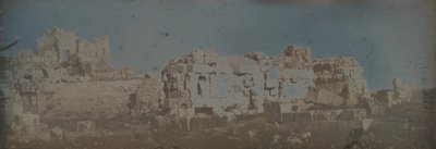 Sekskantet domstol, Jupiters tempel, Baalbek, 1843. av Joseph Philibert Girault De Prangey