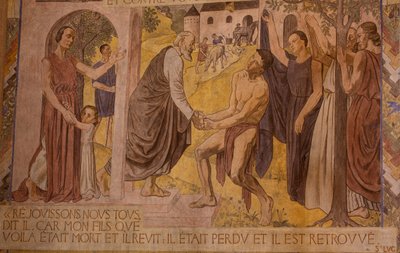 Den fortapte sønn. Fresco i katedralen i Nanterre av Joseph Radan