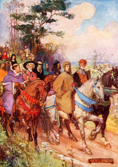 Chaucers pilegrimer, ledet av ham selv av Joseph Ratcliffe Skelton
