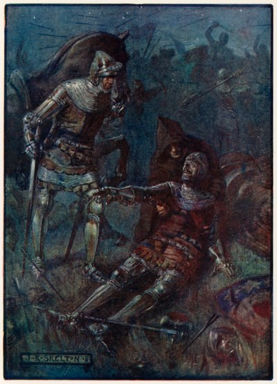 James, jarl av Douglas, i kampen ved Otterburn av Joseph Ratcliffe Skelton