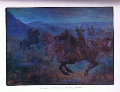 Trampet av hestehovene og nedføringen av storfeet, 1910 av Joseph Ratcliffe Skelton