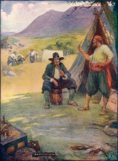 Der nå den store byen Cape Town står, setter de opp teltene og hyttene sine, c1908, c1920. av Joseph Ratcliffe Skelton