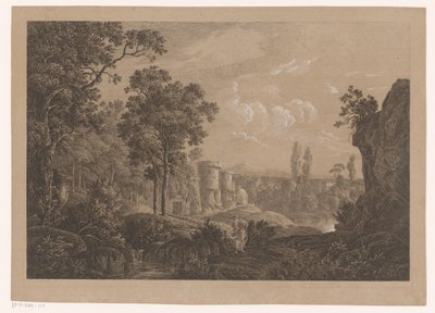 italiensk landskap av Joseph Rebell
