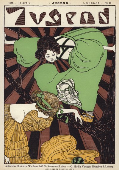Omslagsillustrasjon til magasinet Jugend av Joseph Rudolf Witzel