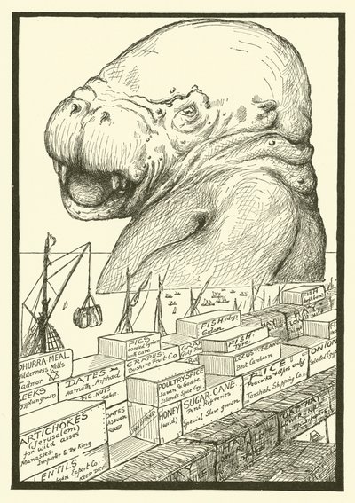 Dyret som kom ut av havet (gravering) av Joseph Rudyard (after) Kipling