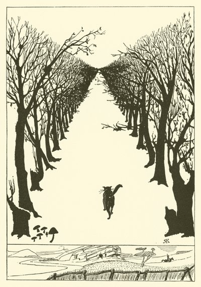 Katten som gikk alene (gravering) av Joseph Rudyard (after) Kipling