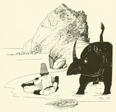 Parseen begynner å spise kaken sin (gravering) av Joseph Rudyard (after) Kipling