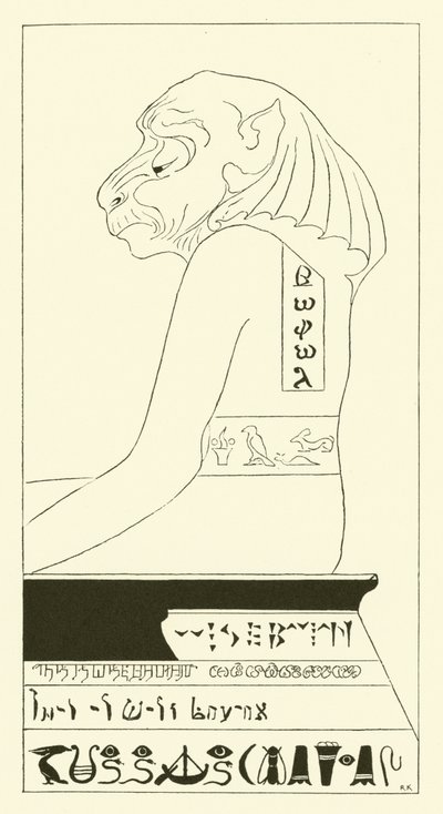 Wise Baviaan, den hundehodede bavianen (gravering) av Joseph Rudyard (after) Kipling