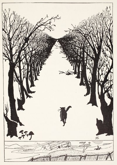 The Cat that Walked by Himself, illustrasjon fra "Just So Stories for Little Children" av Rudyard Kipling, pub. London, 1951 av Joseph Rudyard Kipling