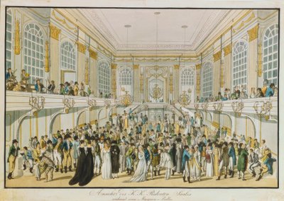 Utsikt over K. u. K. Redoutensaal under et maskeradeball av Joseph Schütz