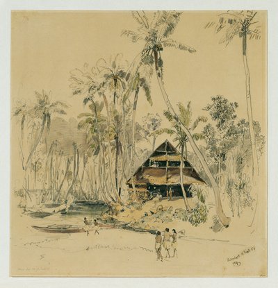 Misjonærens hus på Puinipet (Ponape) Island, Caroline Islands av Joseph Selleny