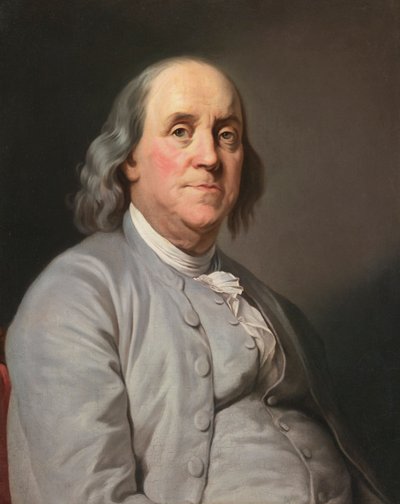 Portrett av Benjamin Franklin, av Duplessis, Joseph-Siffred (1725-1802). Olje på lerret, ca. 1780. Dimensjon : 73x59 cm. Privat samling av Joseph Siffred Duplessis
