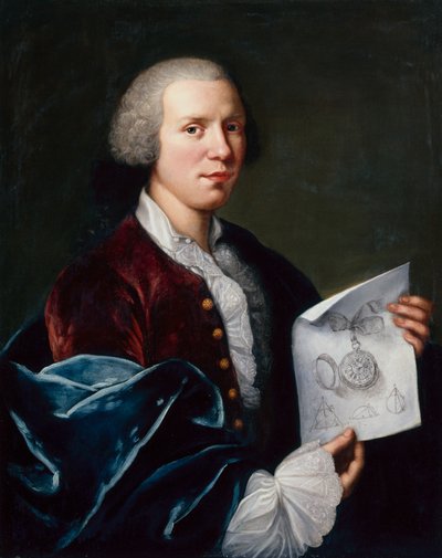 Portrett av Ferdinand Berthoud som holder et pergament (olje på lerret) av Joseph Siffred Duplessis