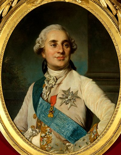 Portrett av Louis XVI (1754 - 1793), konge av Frankrike. Maleri av Joseph Siffred Duplessis (1725-1802) (Joseph-Siffred, Joseph Siffrede, Joseph-Siffrede, Joseph Siffrein, Joseph-Siffrein) av Joseph Siffred Duplessis