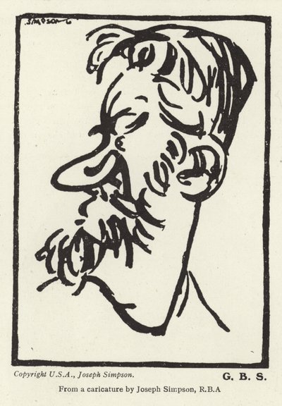 Karikatur av George Bernard Shaw av Joseph Simpson
