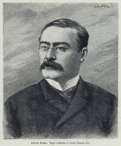 Rudyard Kipling (litho) av Joseph Simpson