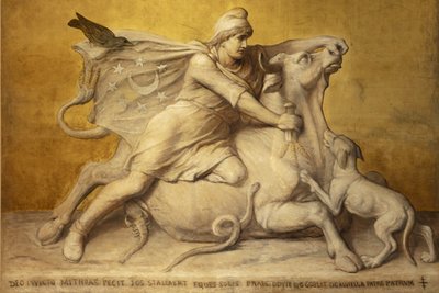 The Invincible God Mitra, slutten av 1800-begynnelsen av det 20. århundre (maleri) av Joseph Stallaert
