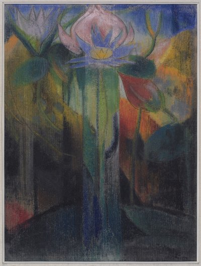 Jungle Foliage, ca. 1918-9 (pastell på gaze-dekket papir) av Joseph Stella