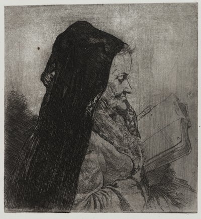 Old Woman Reading, trykt av Sigmund Abeles og Edmond Casarella av Joseph Stella