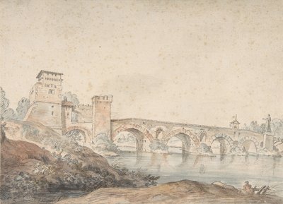 Ponte Molle, Roma, 1700-tallet. av Joseph Vernet.