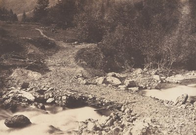 Skiferbro tatt på vei tilbake fra Parisians-fossen, Luchon, 1853. av Joseph Vigier