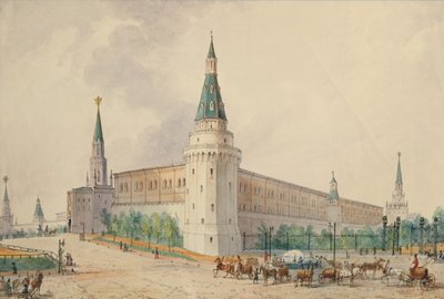 Oppstandelsesplassen og Alexanderhagen i Moskva av Joseph Vivien