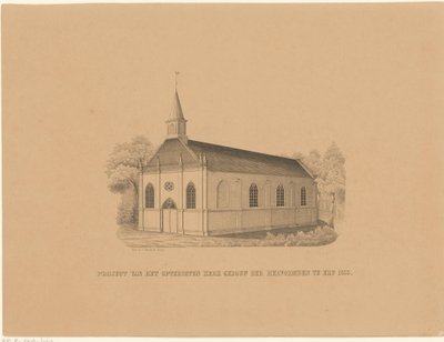 reformerte kirke i Erp Prosjekt av de reformertes opterigten kirkebygg i Erp 1855 (tittel på objekt) av Joseph Vürtheim