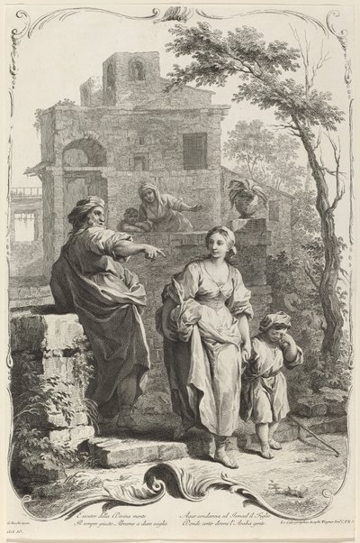 Abraham avskjediger Hagar av Joseph Wagner