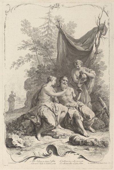 Lot og hans døtre av Joseph Wagner