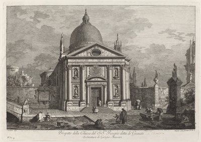 Prospekt for SS-kirken. Rosenkrans kjent som Gesuati av Joseph Wagner after Canaletto