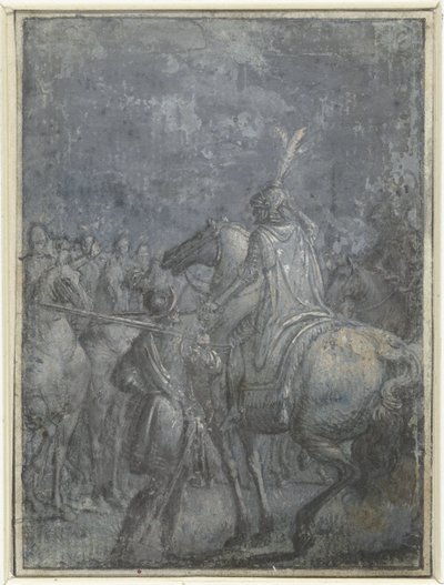 Legeraanvoerder te paard met andere ruiters Groep gelijksoortige illustraties met ridders en ruiters (series title)   1388213   no       norwegian Successfully Translated  Original: The Acropolis at Twilight Translat: The Acropolis at Twilight 1403360 no n av Joseph Werner