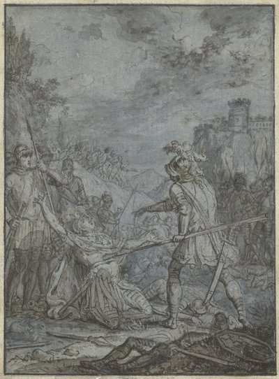 Overgivelse av en hærsjef Gruppe med lignende illustrasjoner med riddere og ryttere (serietittel) av Joseph Werner