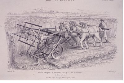 Bells forbedret høstemaskin av Crosskill, c1840s. av Joseph Wilson Lowry