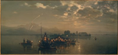 Nattlig båttur på Chiemsee av Joseph Wopfner
