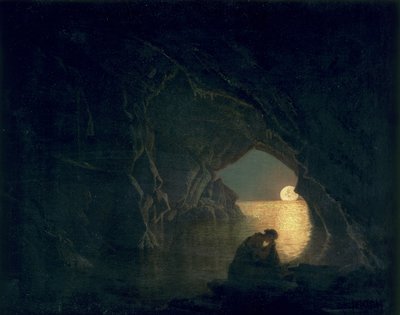 En grotte med figuren til Julia, 1780 av Joseph Wright of Derby