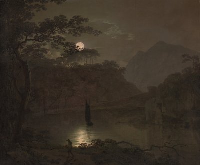 En innsjø i måneskinn av Joseph Wright of Derby