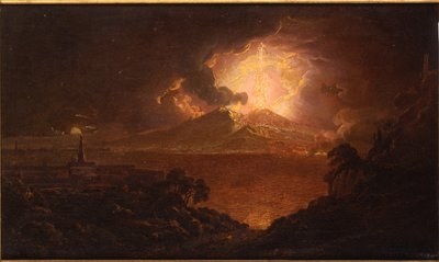 Utsikt over Vesuv som bryter ut om natten av Joseph Wright of Derby