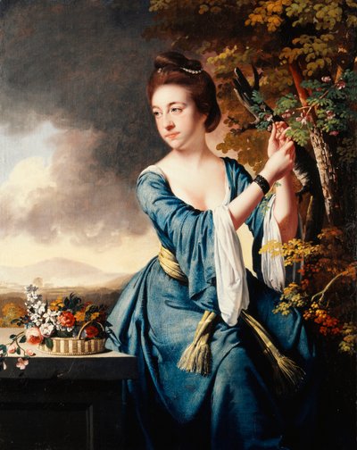 Portrett av Elizabeth, fru John Bostock, ca. 1769 av Joseph Wright of Derby