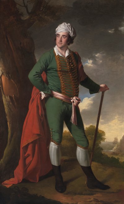 Portrett av en mann, kjent som den "indiske kapteinen" av Joseph Wright of Derby