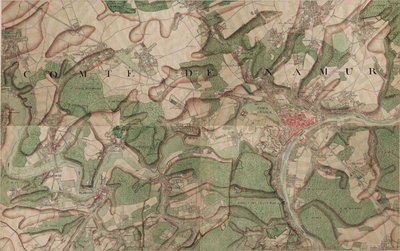 Kart over Namur av Joseph de Ferraris