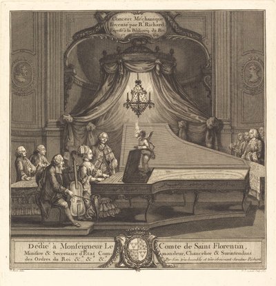 Den mekaniske konserten av Joseph de Longueil after Charles Eisen