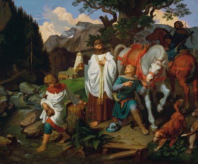 Rudolf von Habsburg og presten av Joseph von Fuhrich