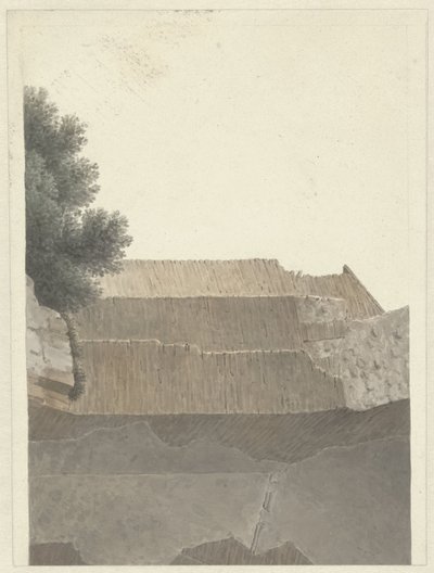 En del av hvelvet til tempelet til Minerva Medica i Roma Seksjon av murverket til tempelet til Minerva Medica i Roma av Josephus Augustus Knip