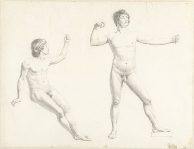 To mannlige nakenstudier av Josephus Augustus Knip