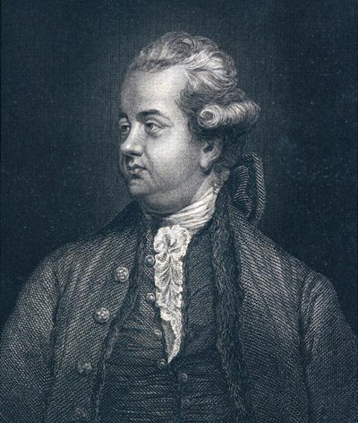 Edward Gibbon (1737–94) (gravering) av Joshua (after) Reynolds