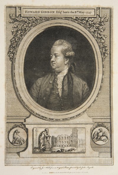 Edward Gibbon, Esq., pub. 1730 (gravering) av Joshua (after) Reynolds